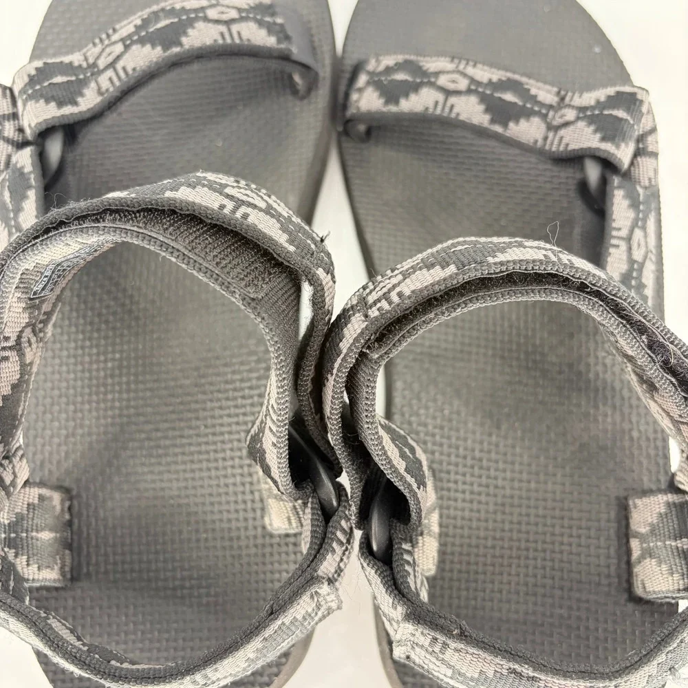 Teva Original Universal Sandals Black Grey Geometric Strappy Mens 7 Womens 9